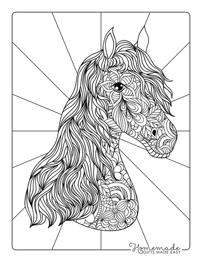 hard horse coloring pages for kids_6381