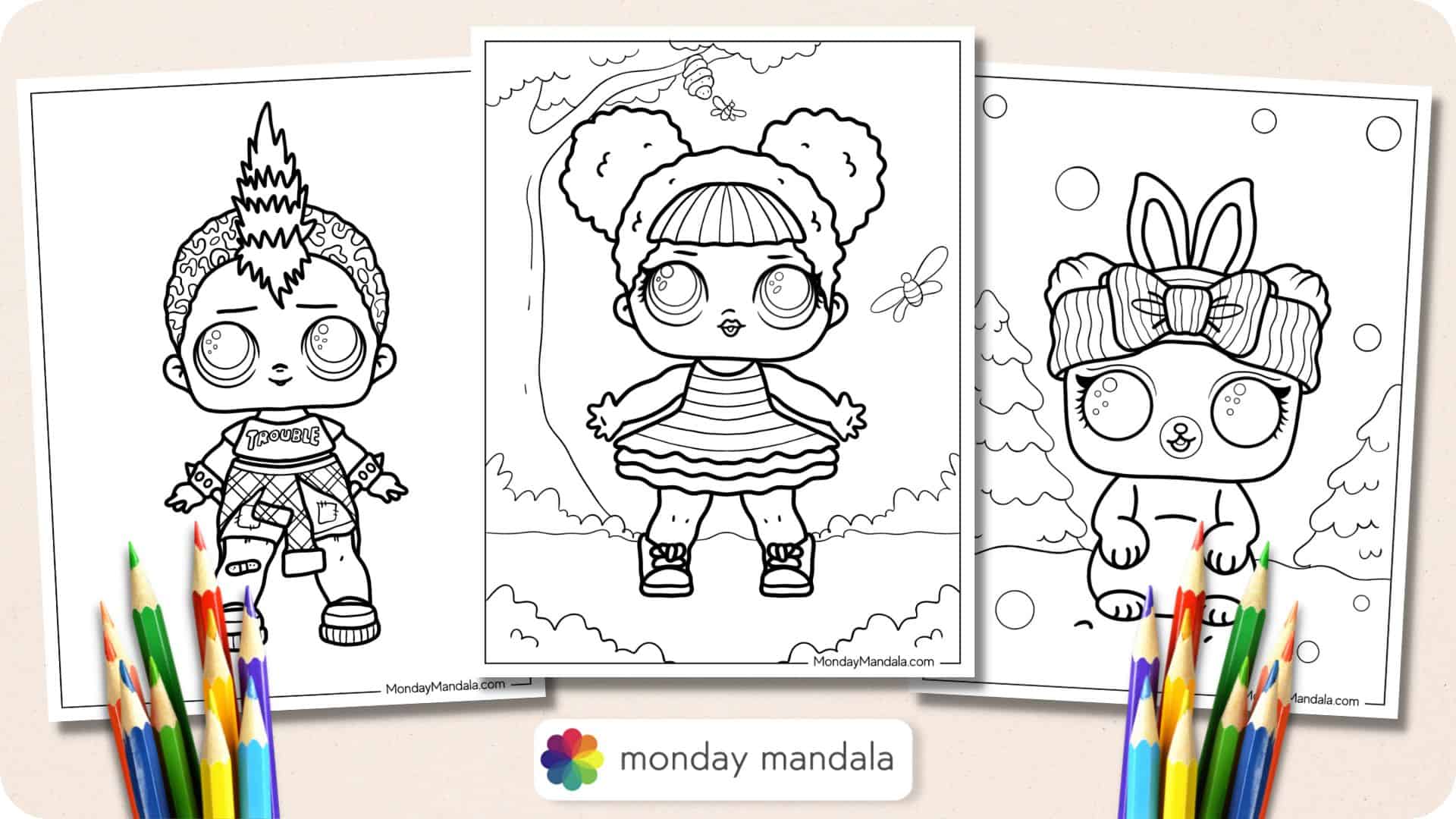 kids coloring pages in lol doll hard page_7074