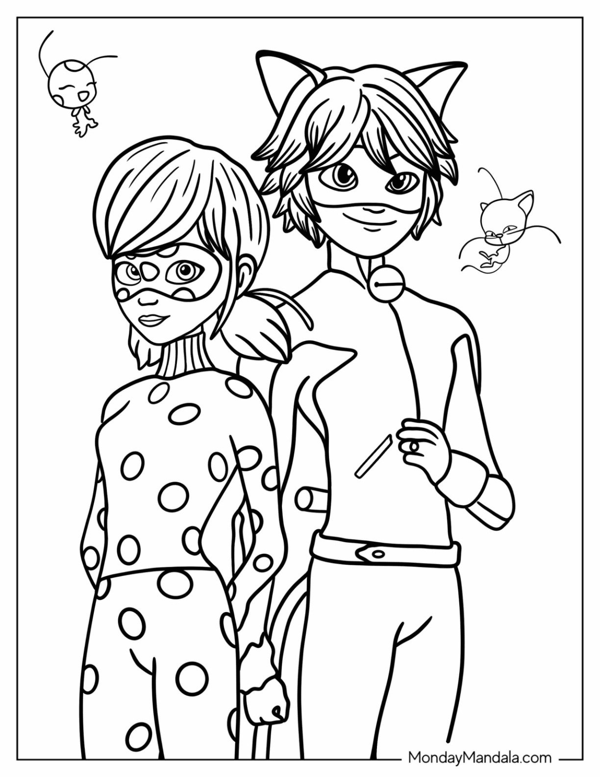 ladybug and cat noir coloring pages_9263