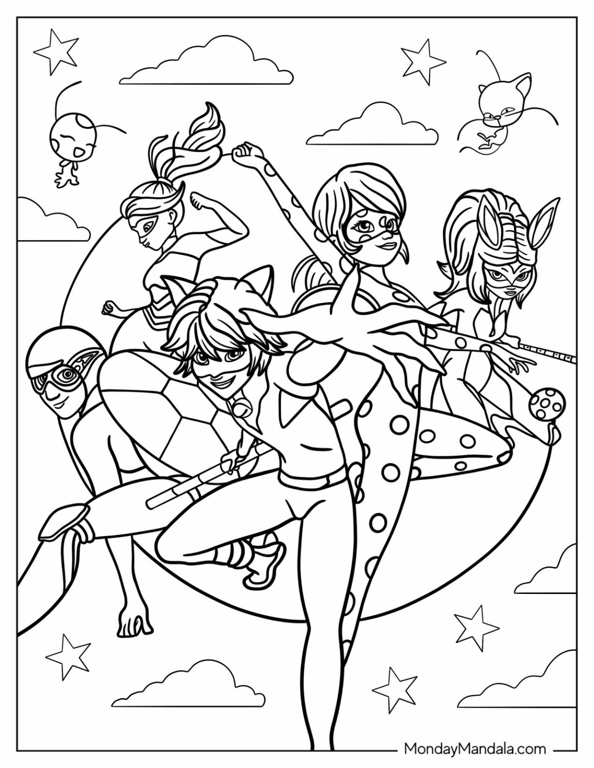 ladybug cat noir coloring pages_3978