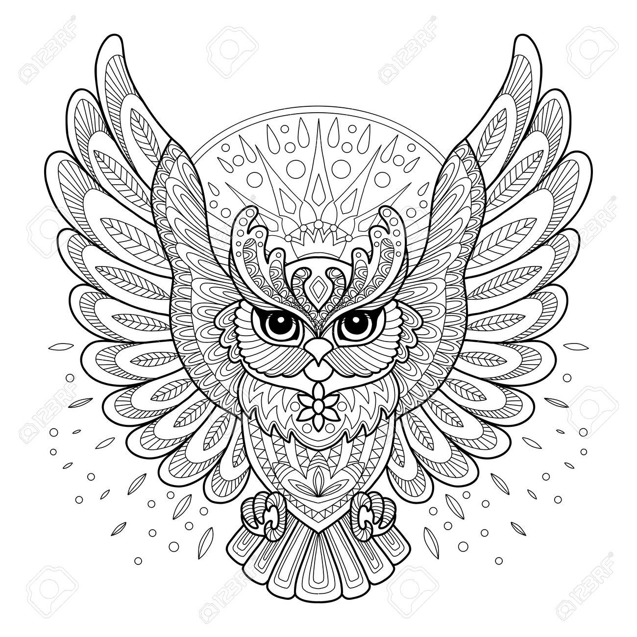 owl coloring pages for adults to print_6921