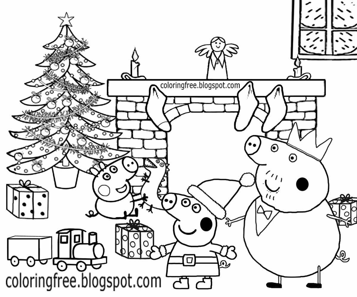 peppa pig fire truck coloring page_9569