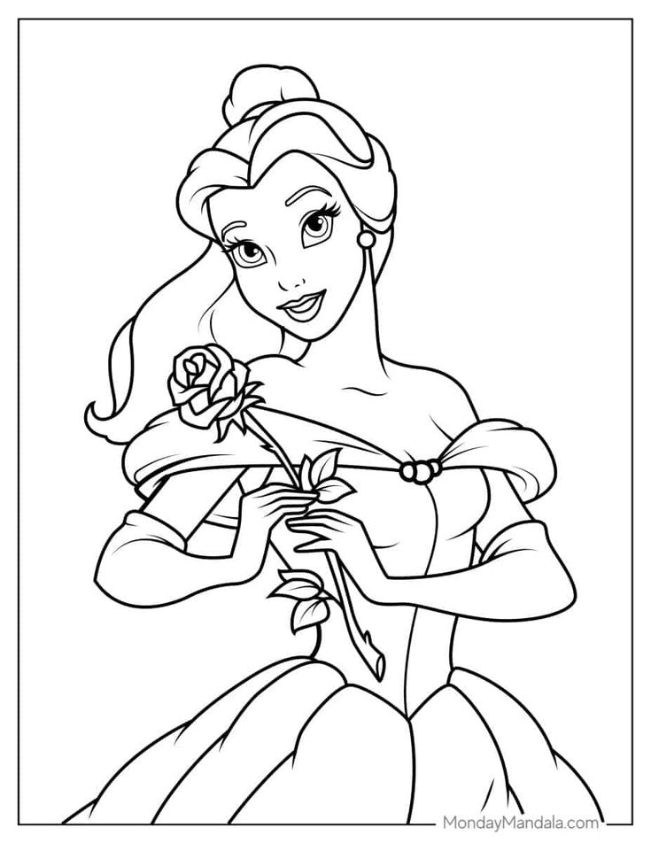 princess belle coloring pages printable_1748