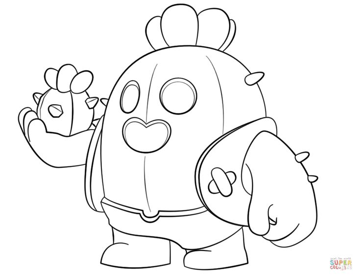 spike brawl stars coloring pages