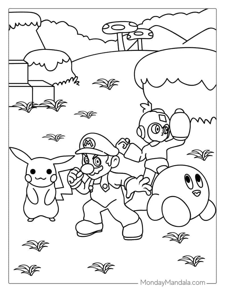 super smash bros coloring page_2854