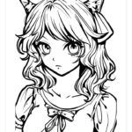 anime cat girl printable coloring pages_3135