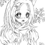 anime catgirl or wolf girl coloring pages to print out