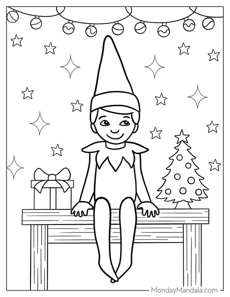 boy elf on the shelf coloring pages_9190