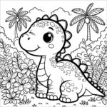 dinosaur coloring page for kids_2884