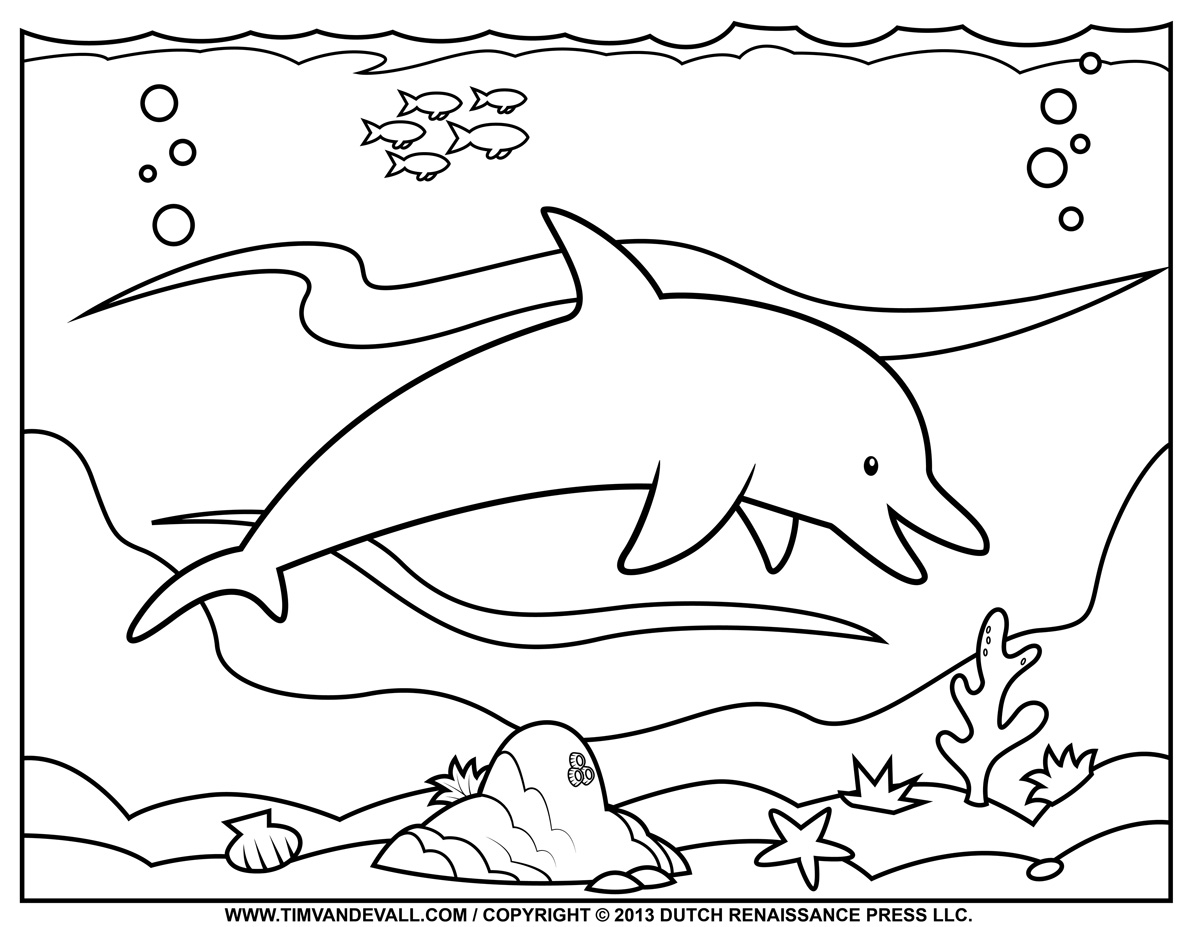 dolphin coloring pages for adults printable_3672
