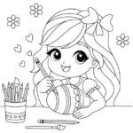 free coloring pages chibi easter