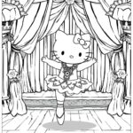 hello kitty ballerina coloring page_7199