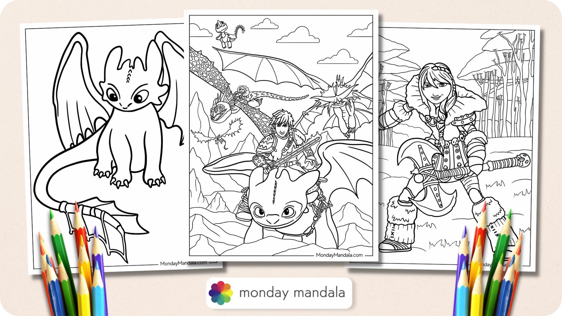 how to train your dragon three coloring pages_9374