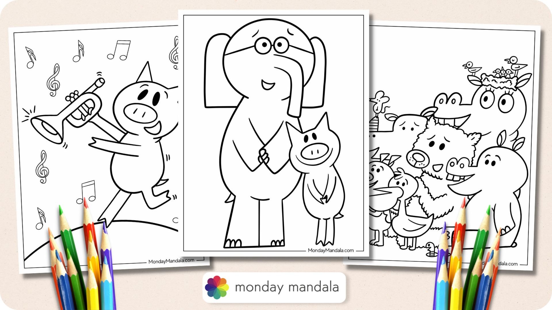 mo willems elephant and piggie coloring pages_9280