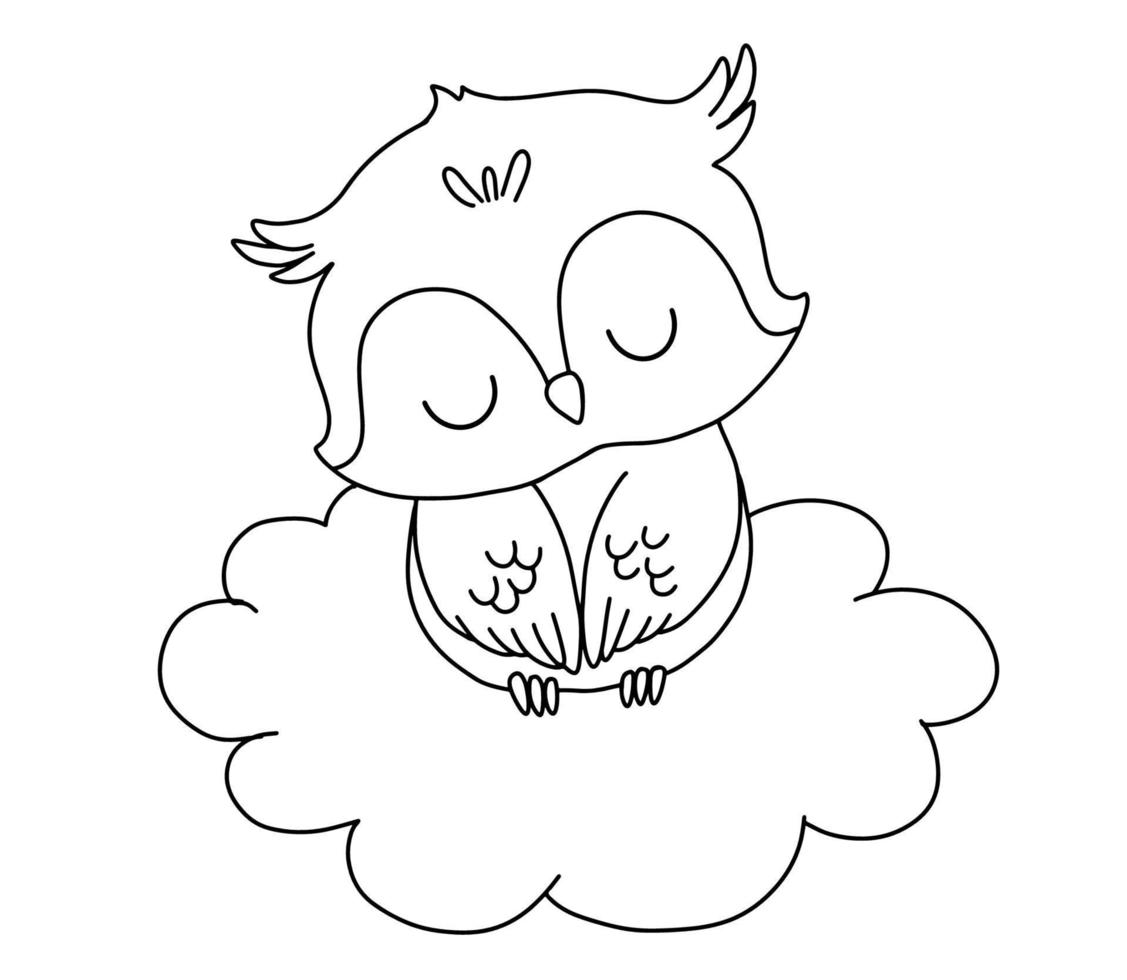 owl sleep on bed coloring pages_8384