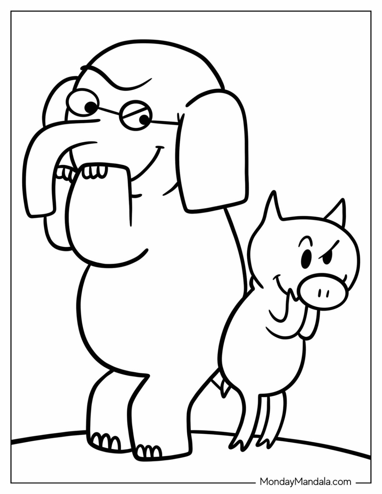 piggie and elephant coloring pages_3324
