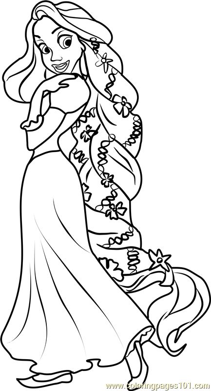 rapunzel coloring pages for kids_5074