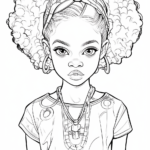 realistic black girl coloring pages_3662