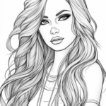 realistic cute cute girl coloring pages_2212