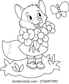 spring cats coloring pages for kids_4064
