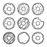 a donut coloring page_3543