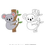 baby koala coloring page_1118