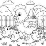 chicken valentines day printable coloring pages_3808