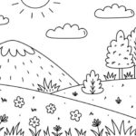 coloring page of belle in the field_9242