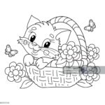 coloring pages cats and kittens fluffy cute_8886