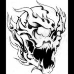 coloring pages of skulls with flames_7188