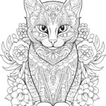 cute dog and cat mandala coloring pages_3689