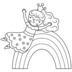 leprechaun sliding down a rainbow coloring page_2680