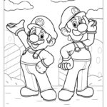 mario and luigi coloring page for kids_8111