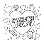 sweetheart valentines heart candy coloring pages_6146