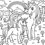 unicorn coloring pages mother baby_9431