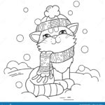 winter cats coloring pages for kids_9692