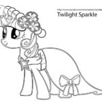 coloring pages for girls my little pony twilight sparkle with dress on_6247