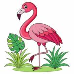 garden flamingo coloring page_5440