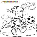 girl playing soccer coloring page_4766