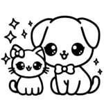 printables coloring pages cat and dog_6087