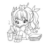 cute anime food coloring pages_5237