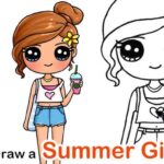 draw so cute unicorn girl coloring pages