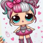 lol surprise doll rocker and little sister coloring page_5057