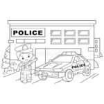 police man and police car coloring pages_7818