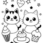 pusheen cat birthday coloring page_6986