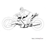 spiderman motorcycle coloring page_5389