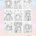 cute coloring pages and kawaii girl_5594