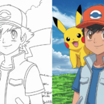 pokemon coloring pages pikachu and ash printable