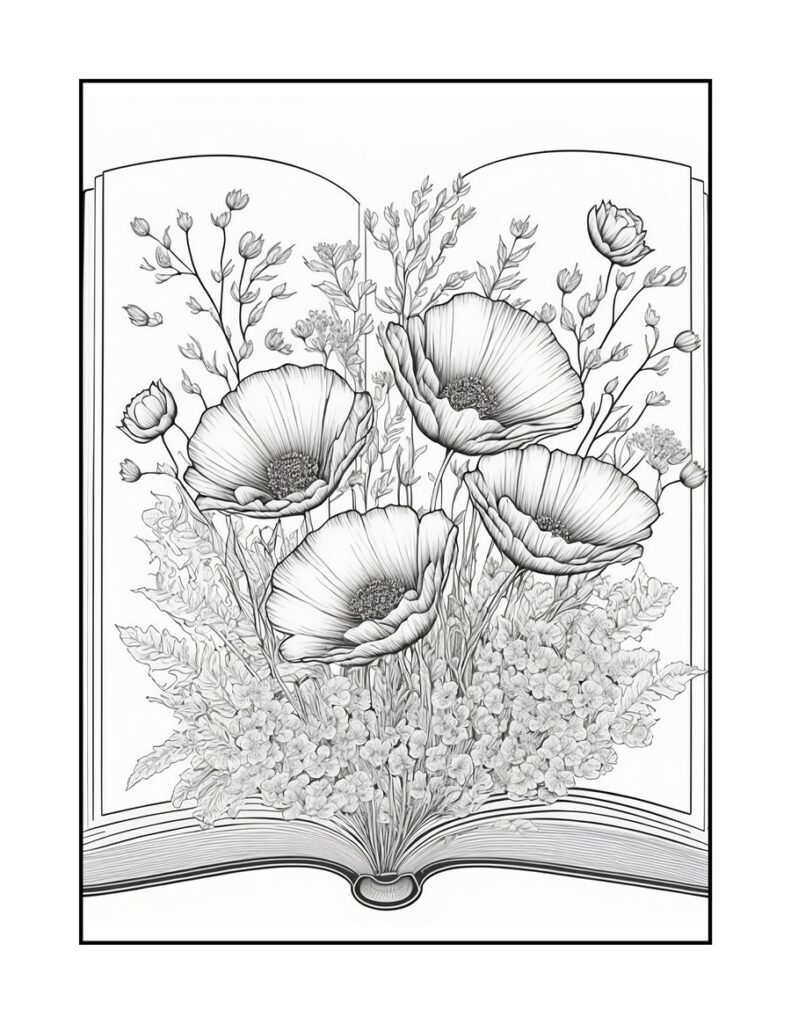 Botanical Flower Coloring Pages