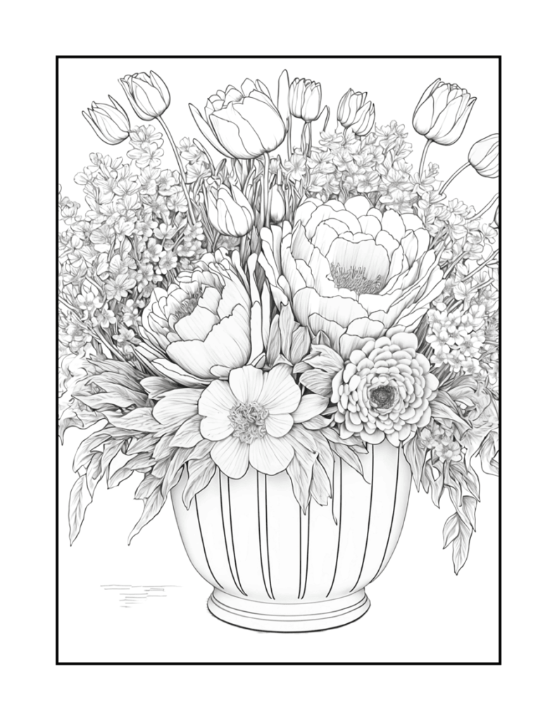 Botanical Flower Coloring Pages